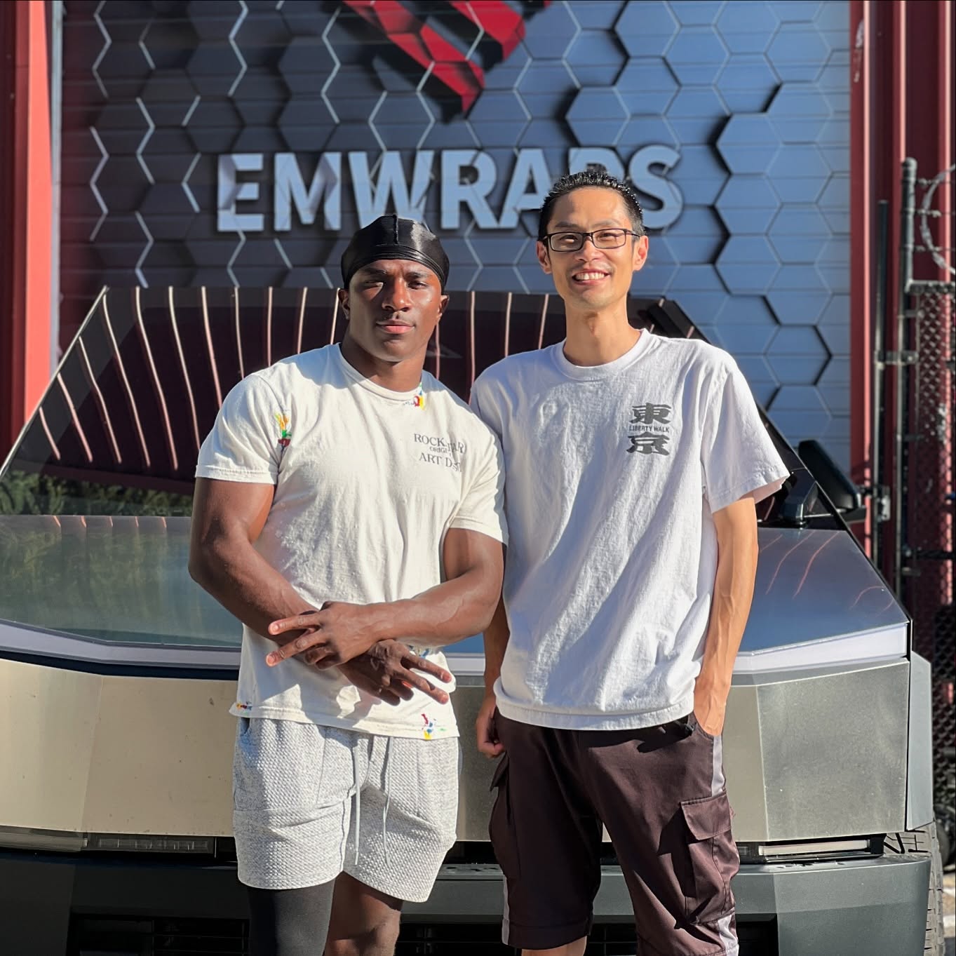 NFL Seahawks Safety J. Reed II at EMWRAPS Seattle vehicle wrap shop